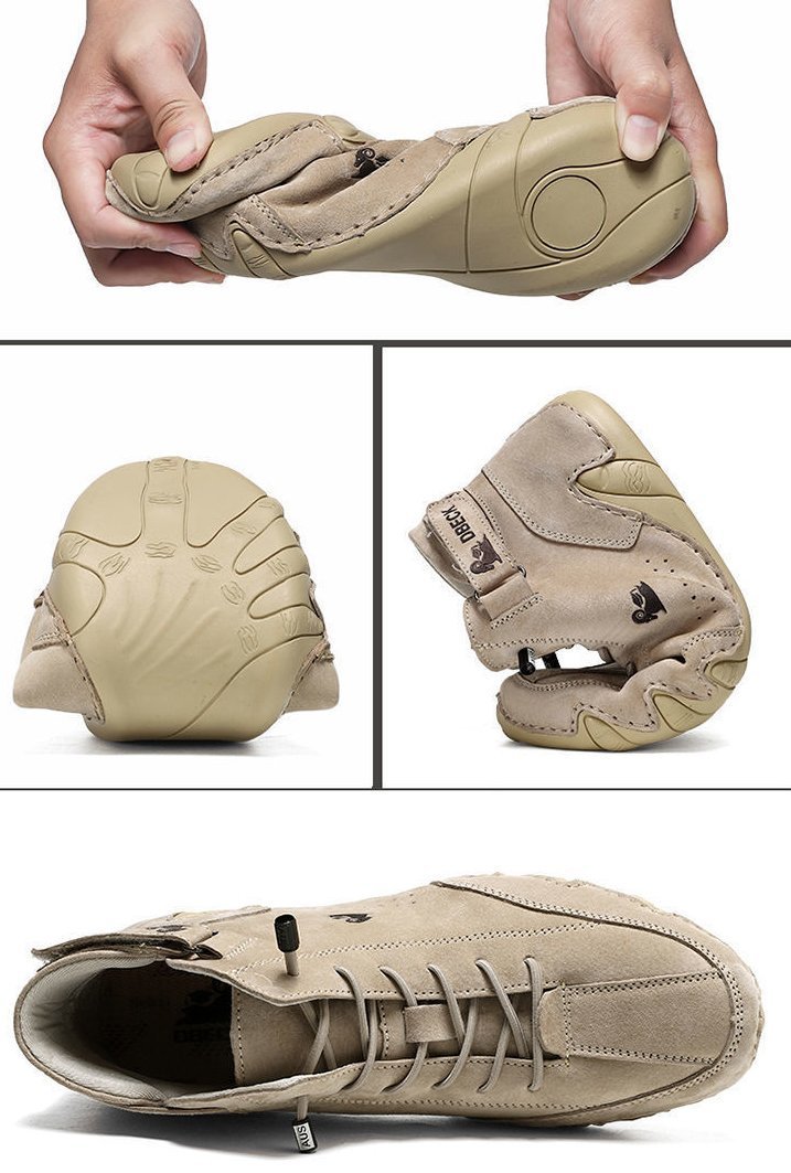 Men Italian   Suede Velcro High Boots