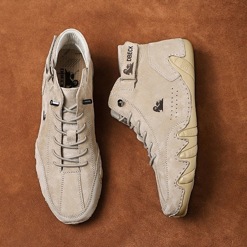 Men Italian   Suede Velcro High Boots