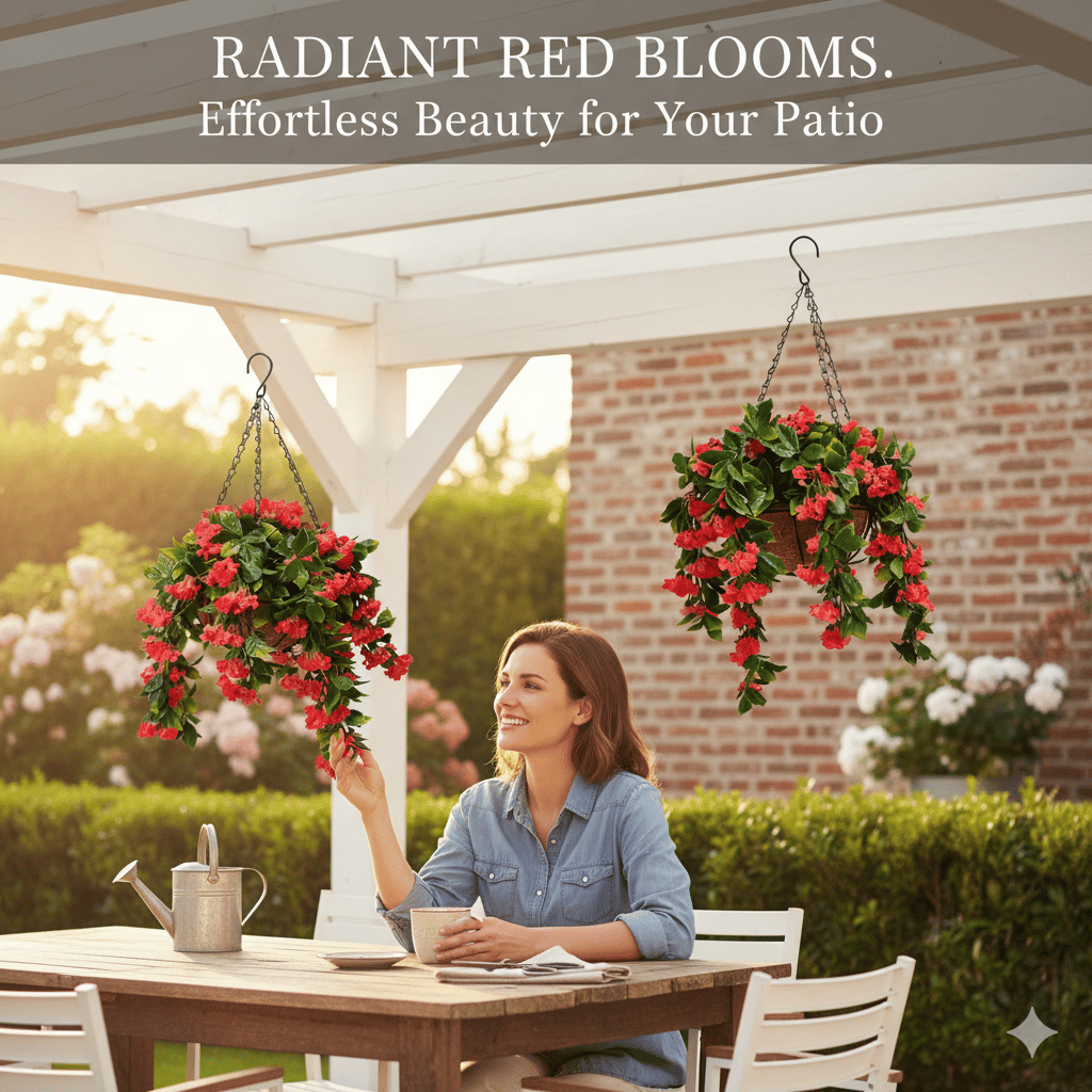 ✈️Limited-time offer🌺Faux Crepe Myrtle Hanging Baskets – Ultra-Realistic🌸✨
