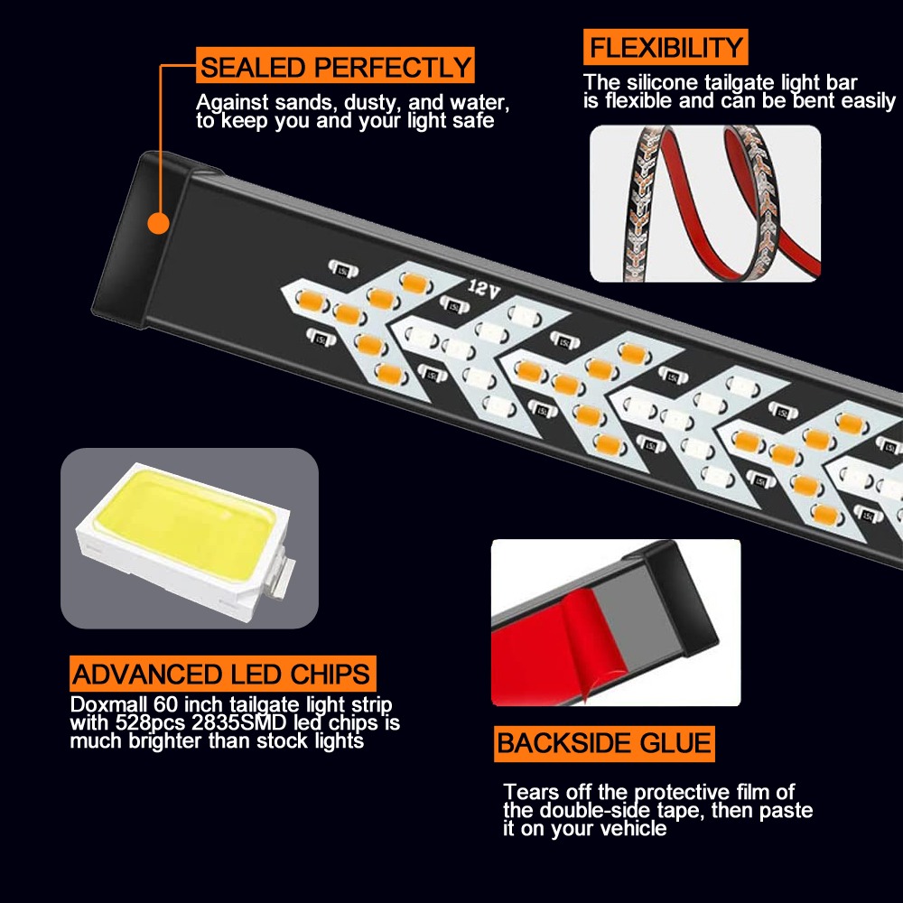 60-Inch LED Tailgate Light Bar Strip