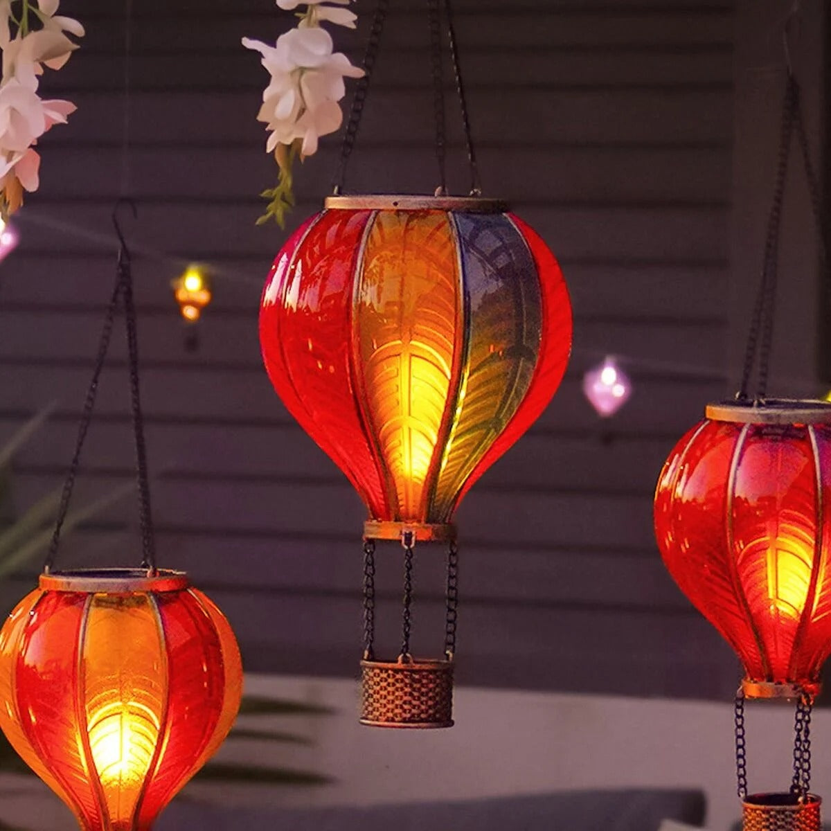 🎁 Limited-time offer 🔥Solar Cool Flame XL Hanging Rainbow Balloon Lantern
