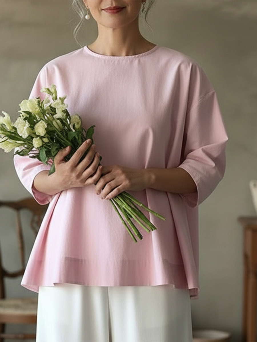 Elegant Backless Design 100% Cotton Shirt Top