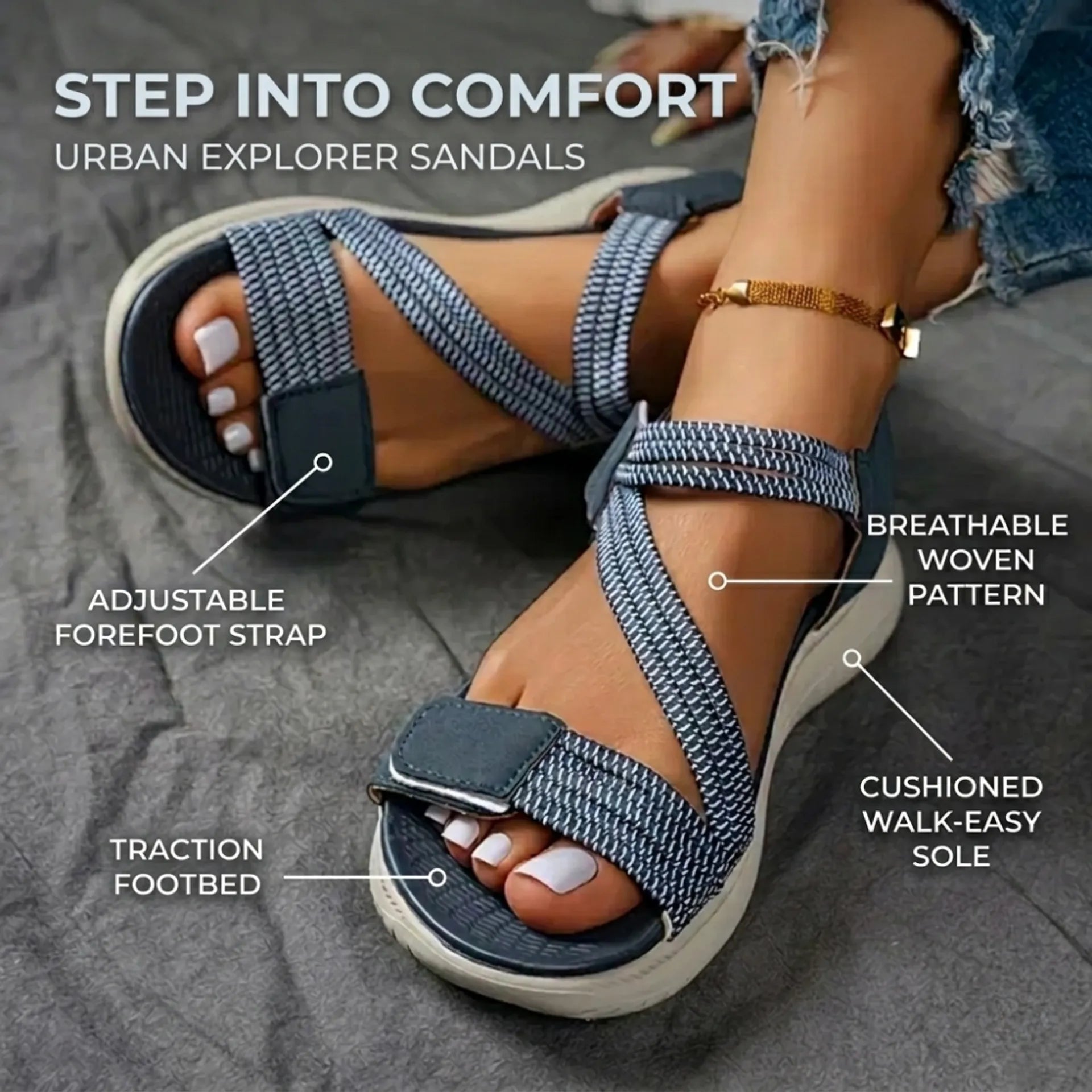 🔥2026 Summer Best Seller — Last Day Sale 50% OFF!🔥Women's Soft-Sole Orthopedic Sandals | Ultra-Comfortable Open-Toe Design