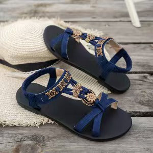 Limited Time Offer ⏰✨Women's Round Toe Flat Breathable Sandals