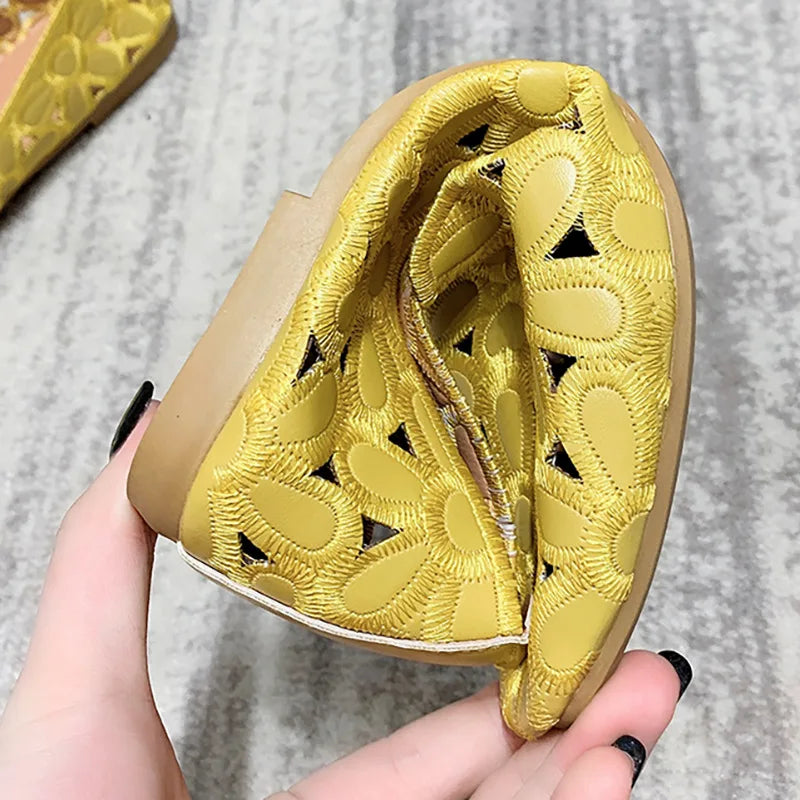 Women’s Paris Slip-On Foldable Leather Flats Loafers