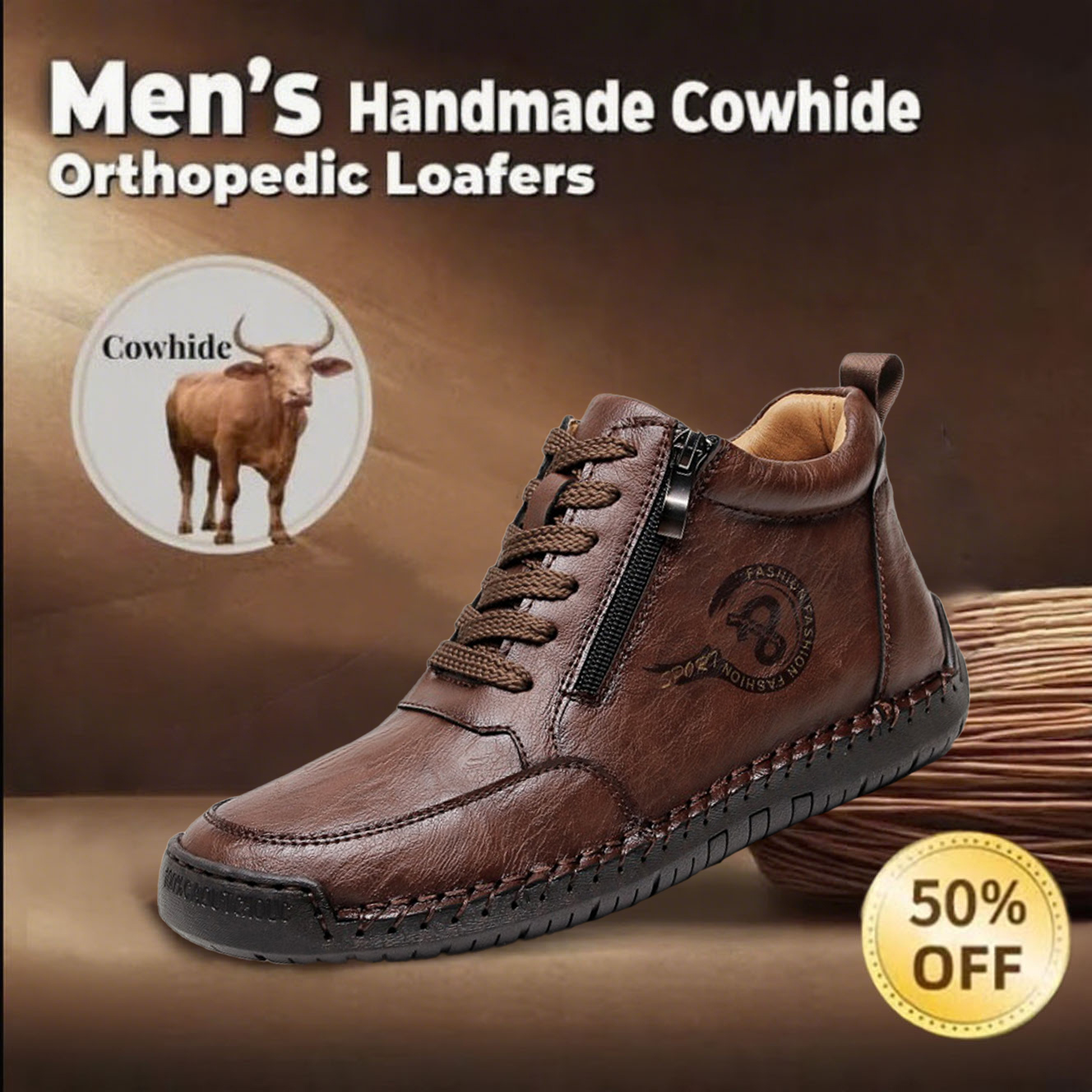 🔥Today 70% off🔥Men's handmade genuine leather British style orthopedic shoes