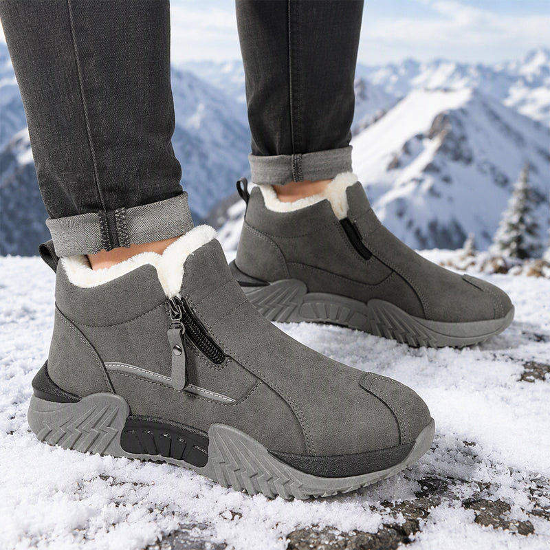 👟 Zip On & Go | Men's Warm PU Leather Casual Sneakers ⚡