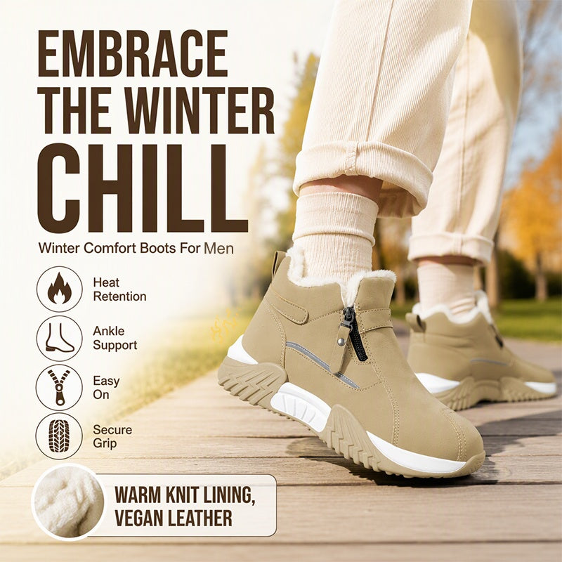 👟 Zip On & Go | Men's Warm PU Leather Casual Sneakers ⚡
