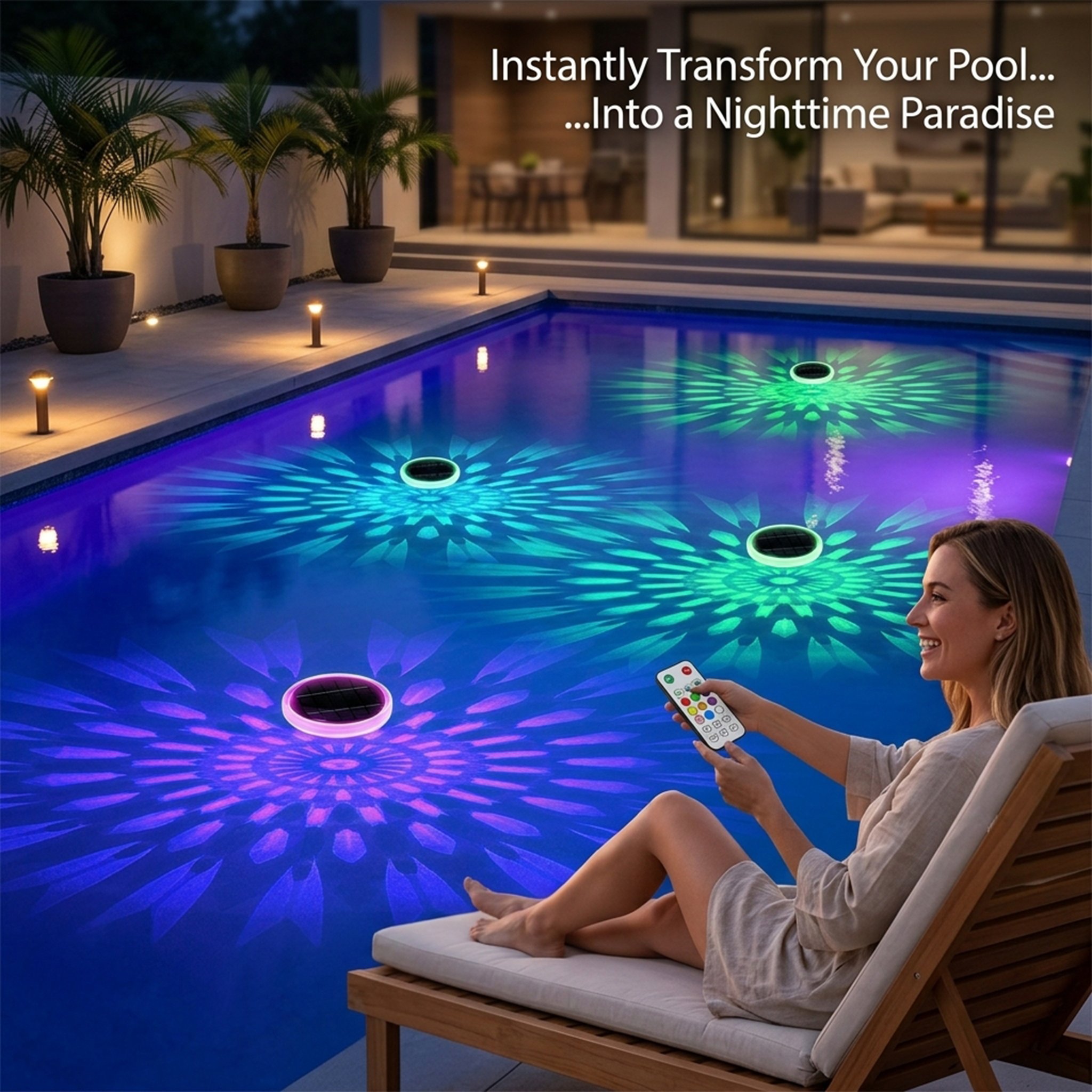 🌈 Solar Floating Pool Light – Remote-Controled RGB Waterproof Pool Light