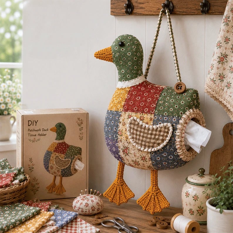 DIY Patchwork Chicken & Duck Tissue Holders