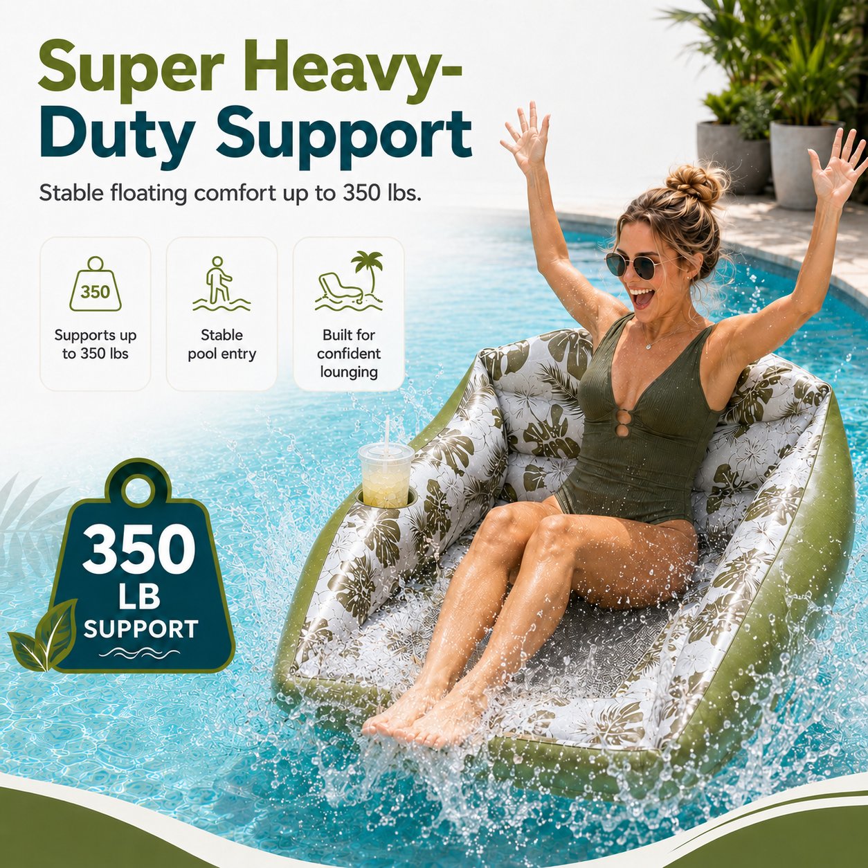 3-in-1 Inflatable Pool Lounge Sofa
