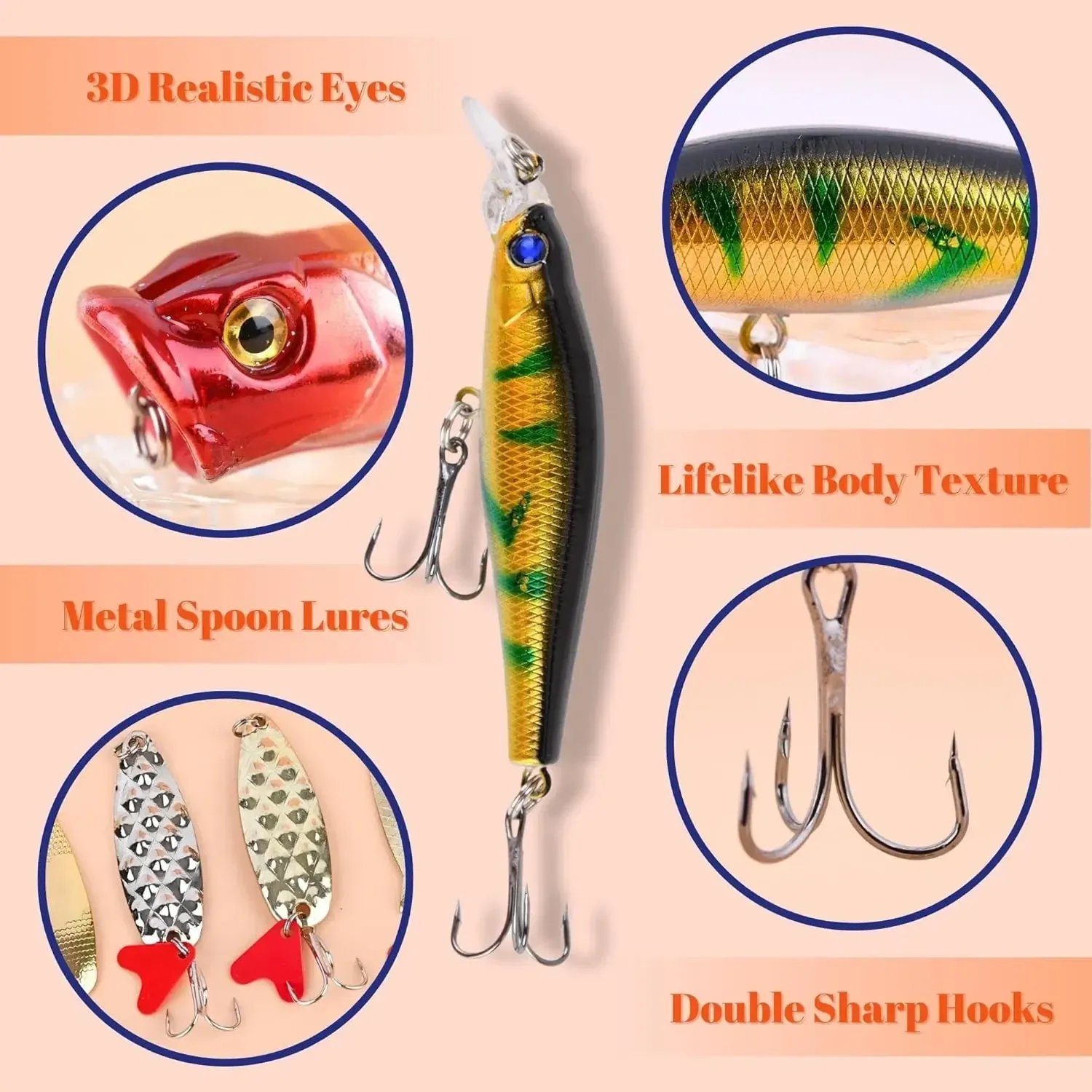 Fishing baits assortment