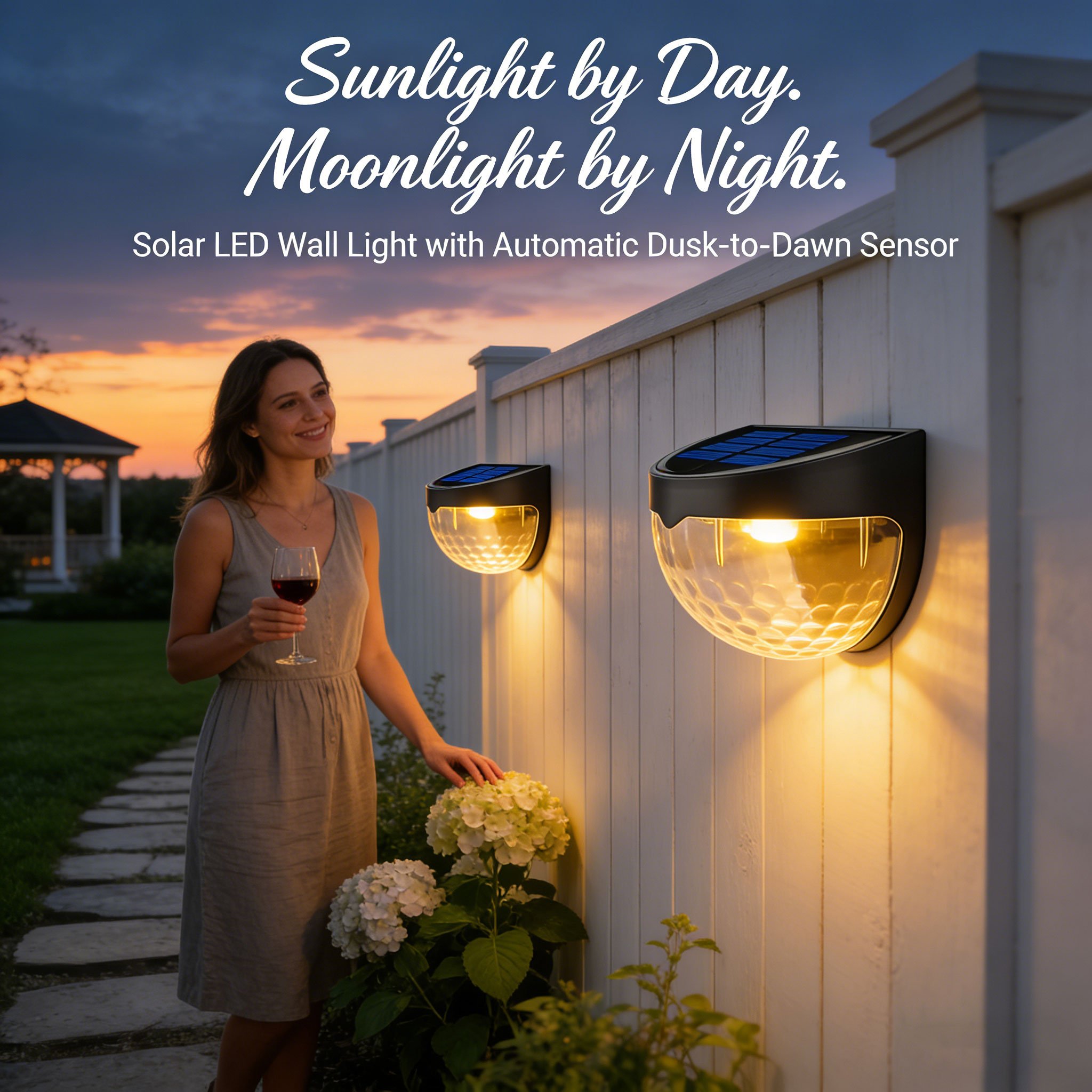🌞 Solar-Powered Waterproof LED Wall Light