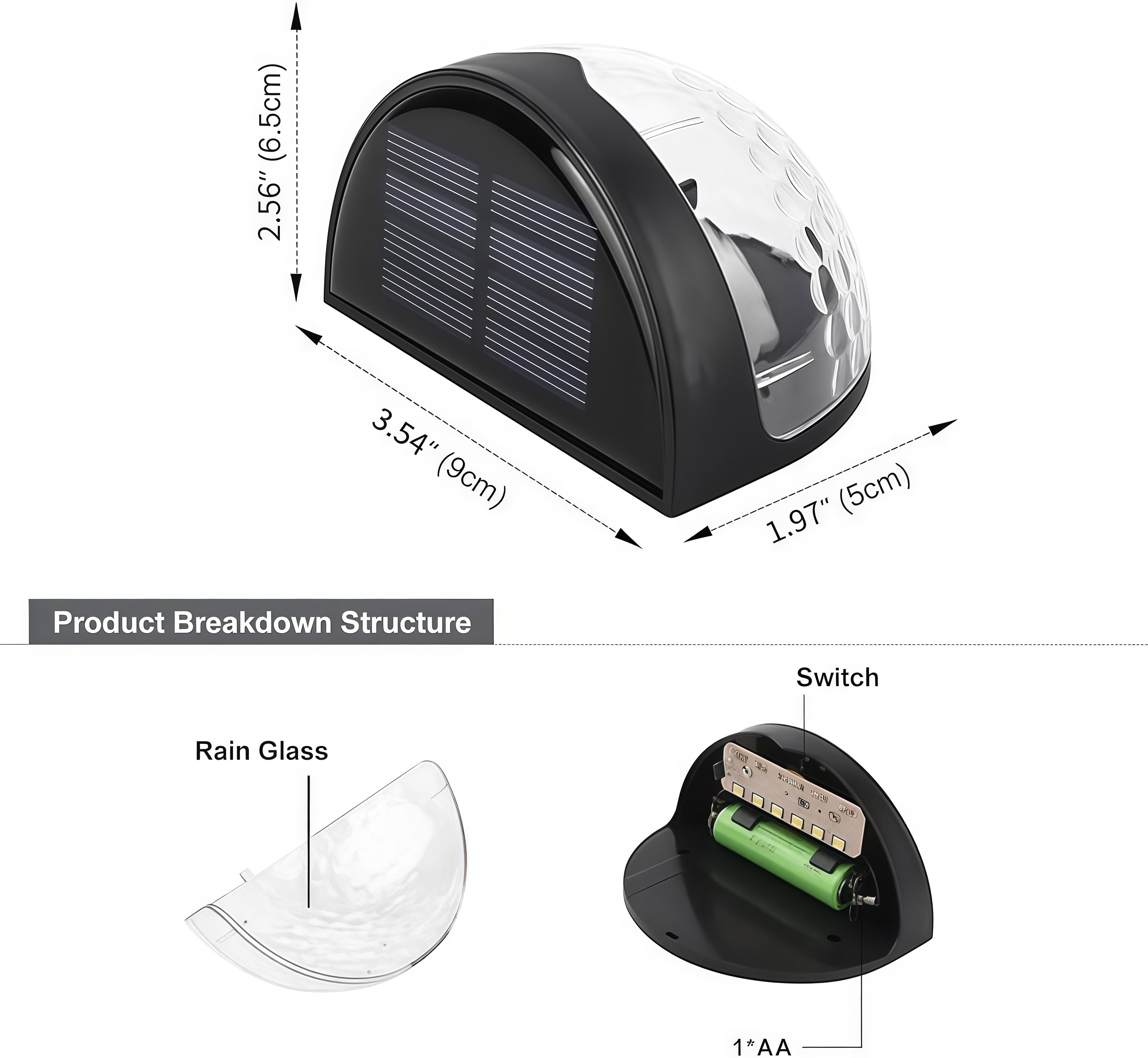 🌞 Solar-Powered Waterproof LED Wall Light