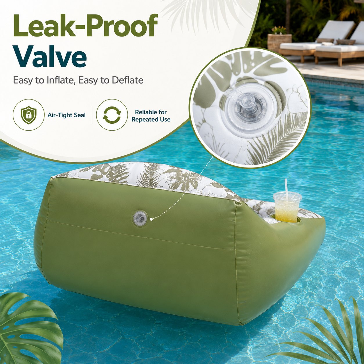 3-in-1 Inflatable Pool Lounge Sofa