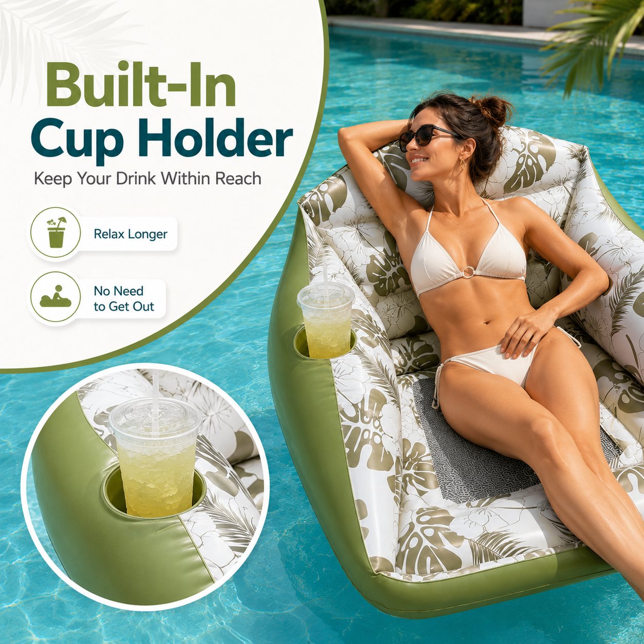 3-in-1 Inflatable Pool Lounge Sofa