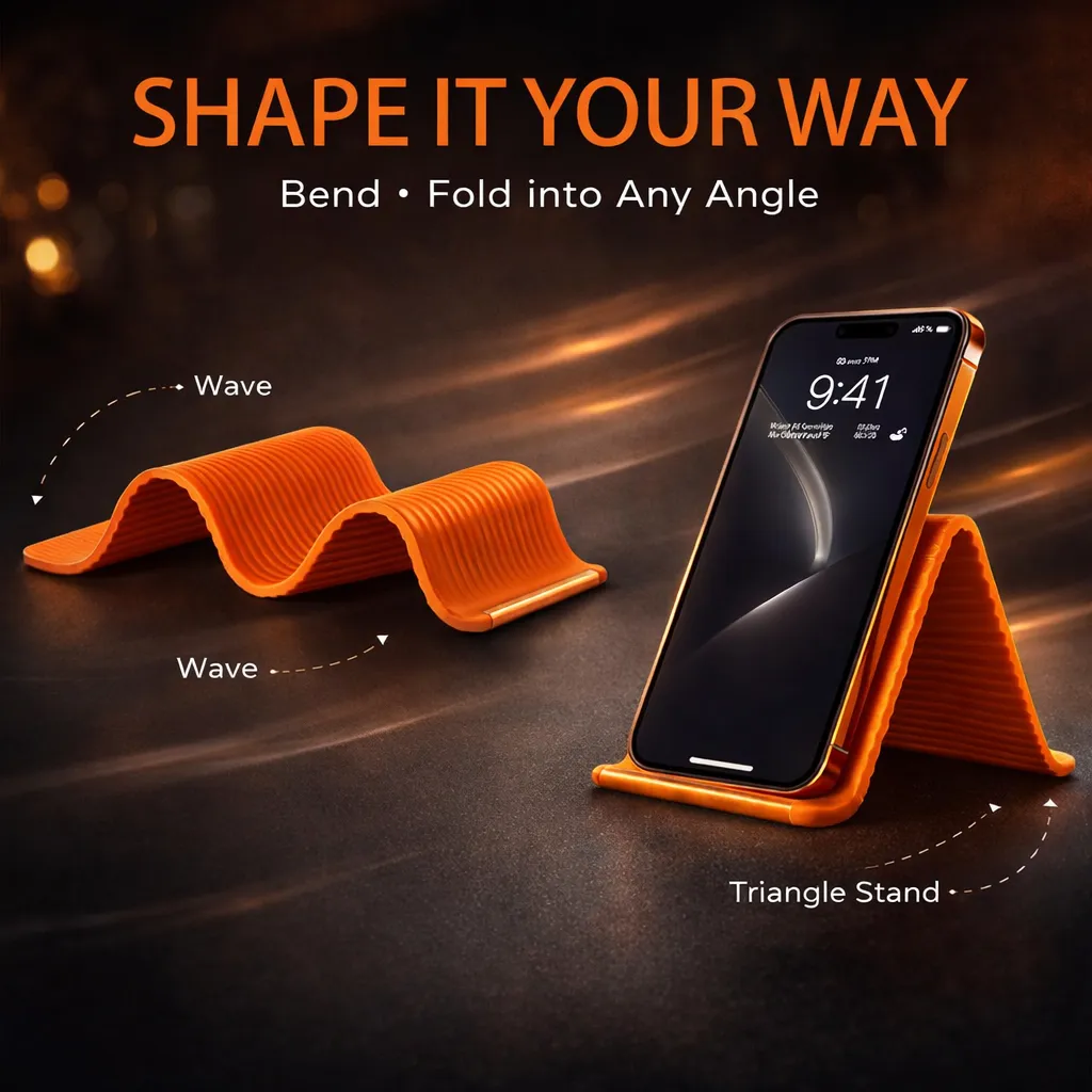 Ergonomic stand for phone, tablet and laptop