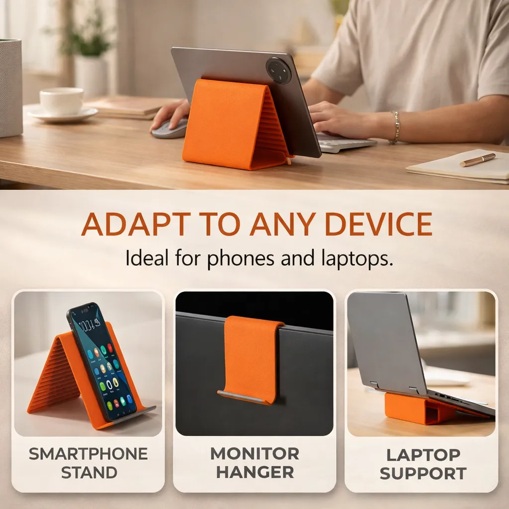 Ergonomic stand for phone, tablet and laptop