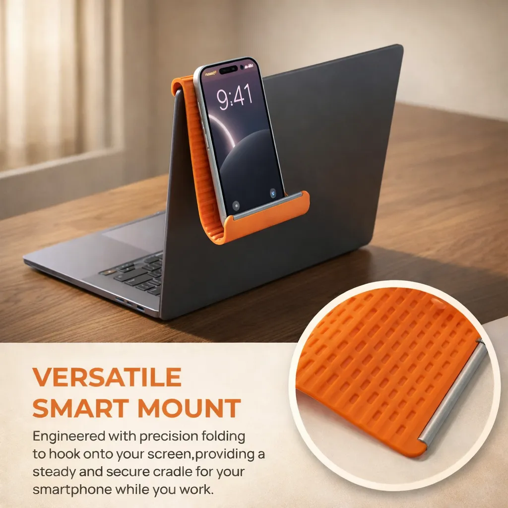 Ergonomic stand for phone, tablet and laptop