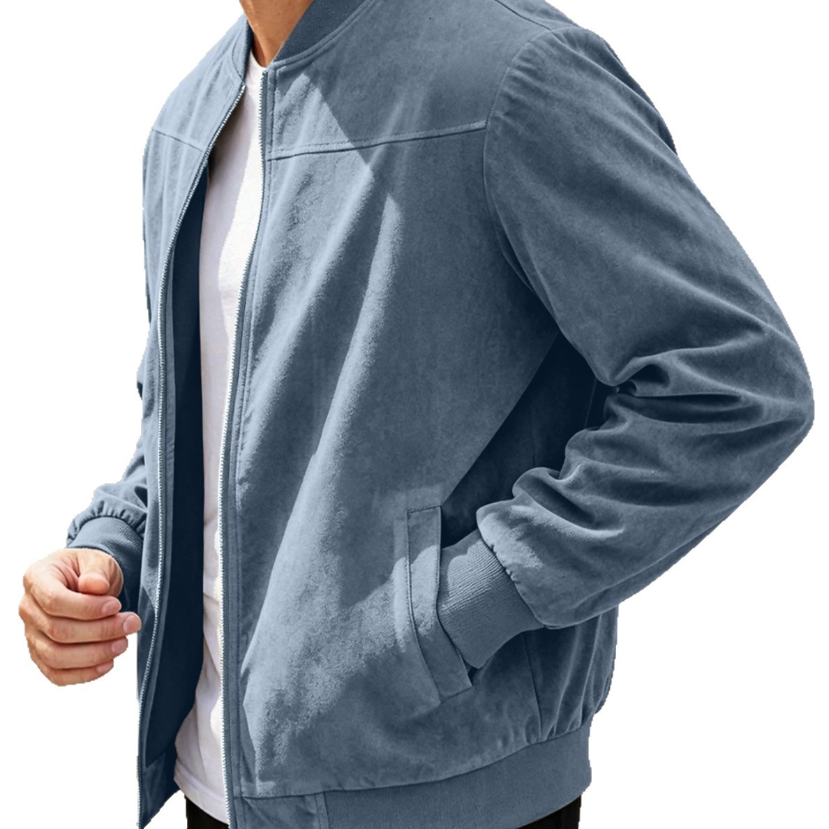 Men's Zip-Front Waffle-Knit Long-Sleeve Coat