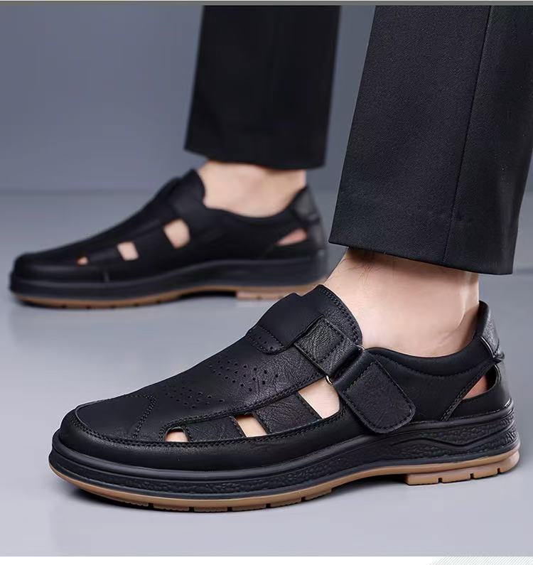 ⏰Last Day! 45% OFF  🔥MANTRAFF®Men's Handmade Genuine Leather Breathable Orthopedic Slip-on Sandals