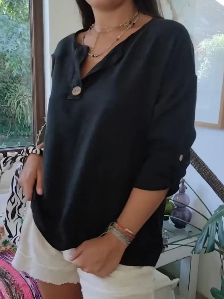 Women's Casual Cotton Linen Shirt