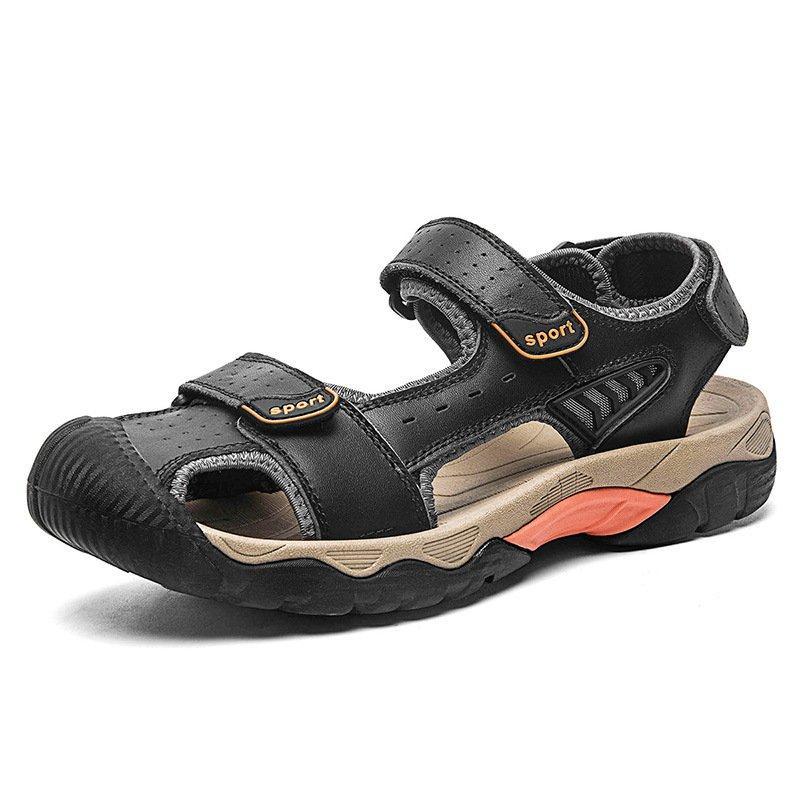 Men's Outdoor Cowhide Flat Sandals