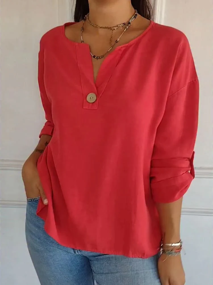 Women's Casual Cotton Linen Shirt
