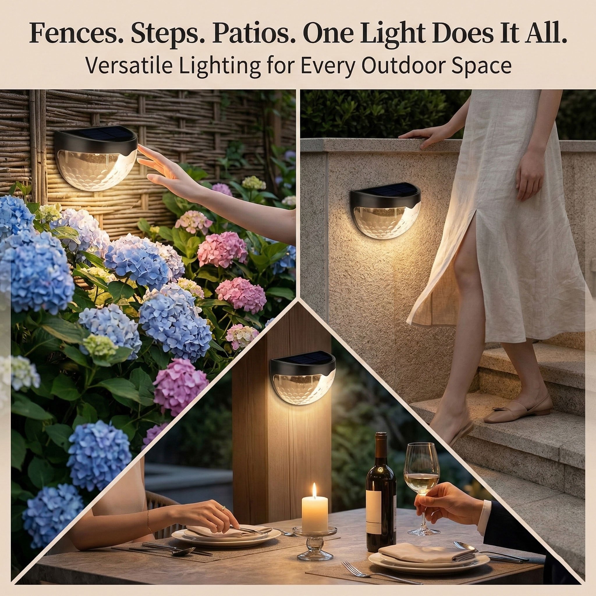 🌞 Solar-Powered Waterproof LED Wall Light