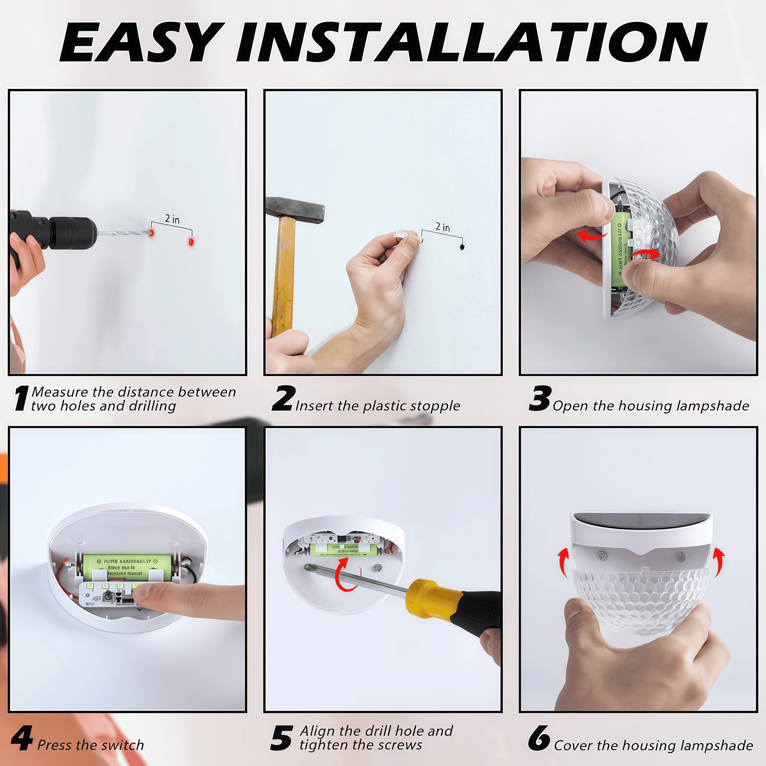 🌞 Solar-Powered Waterproof LED Wall Light