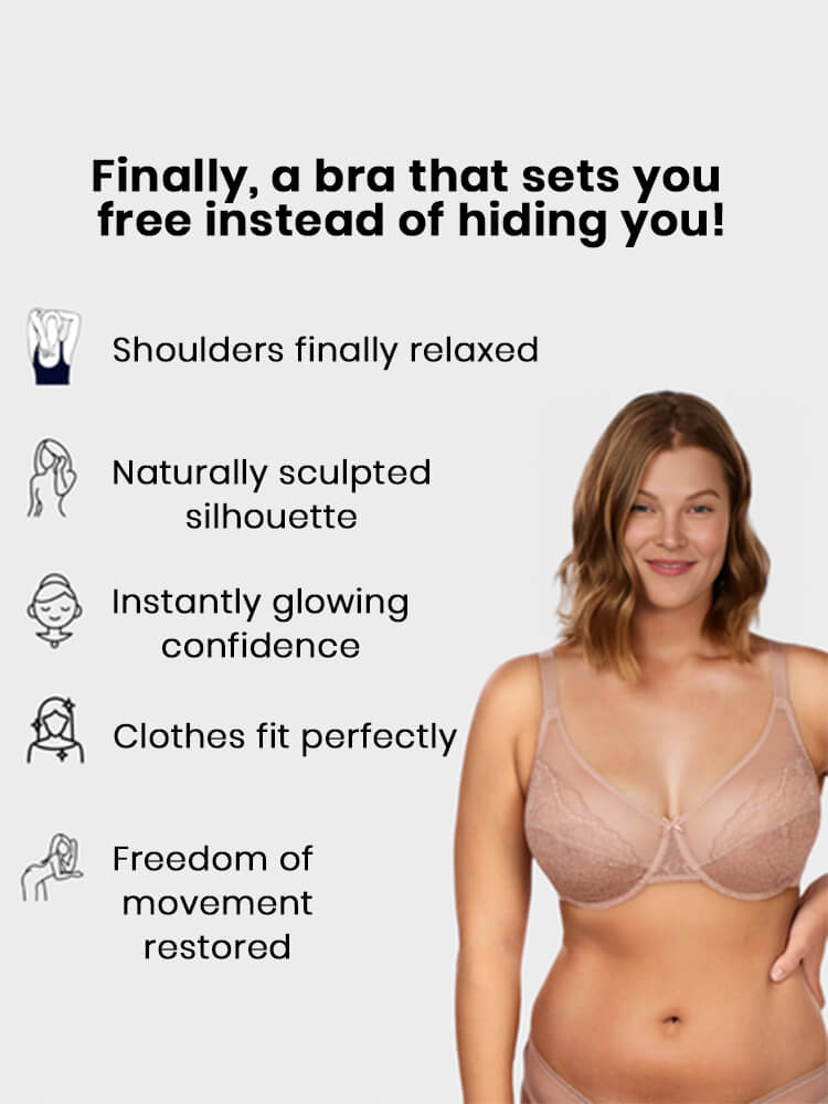 Ultra-Thin Lace Mesh High Support Bra