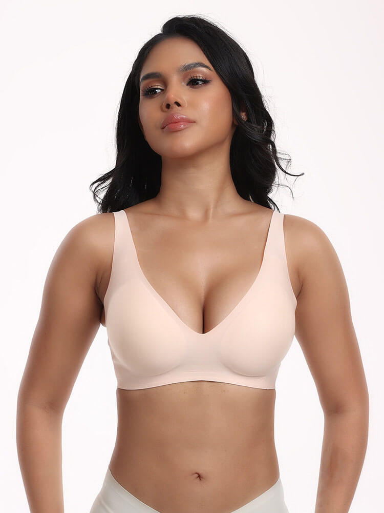 velvetyou Full Coverage Seamless Wireless Bra - Nude Second-Skin Support