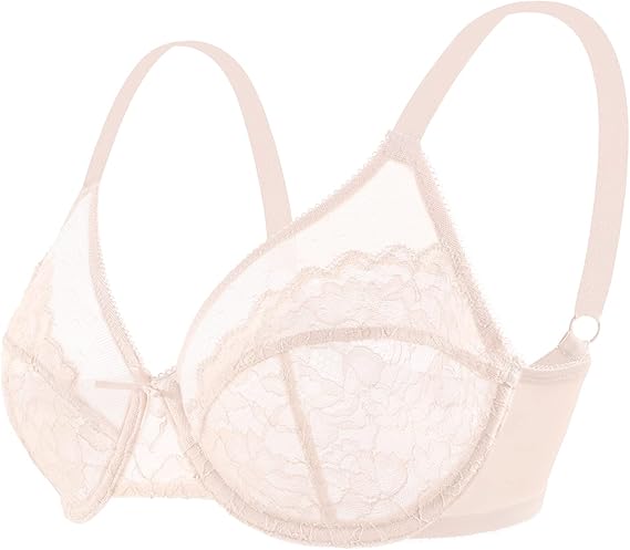 Ultra-Thin Lace Mesh High Support Bra