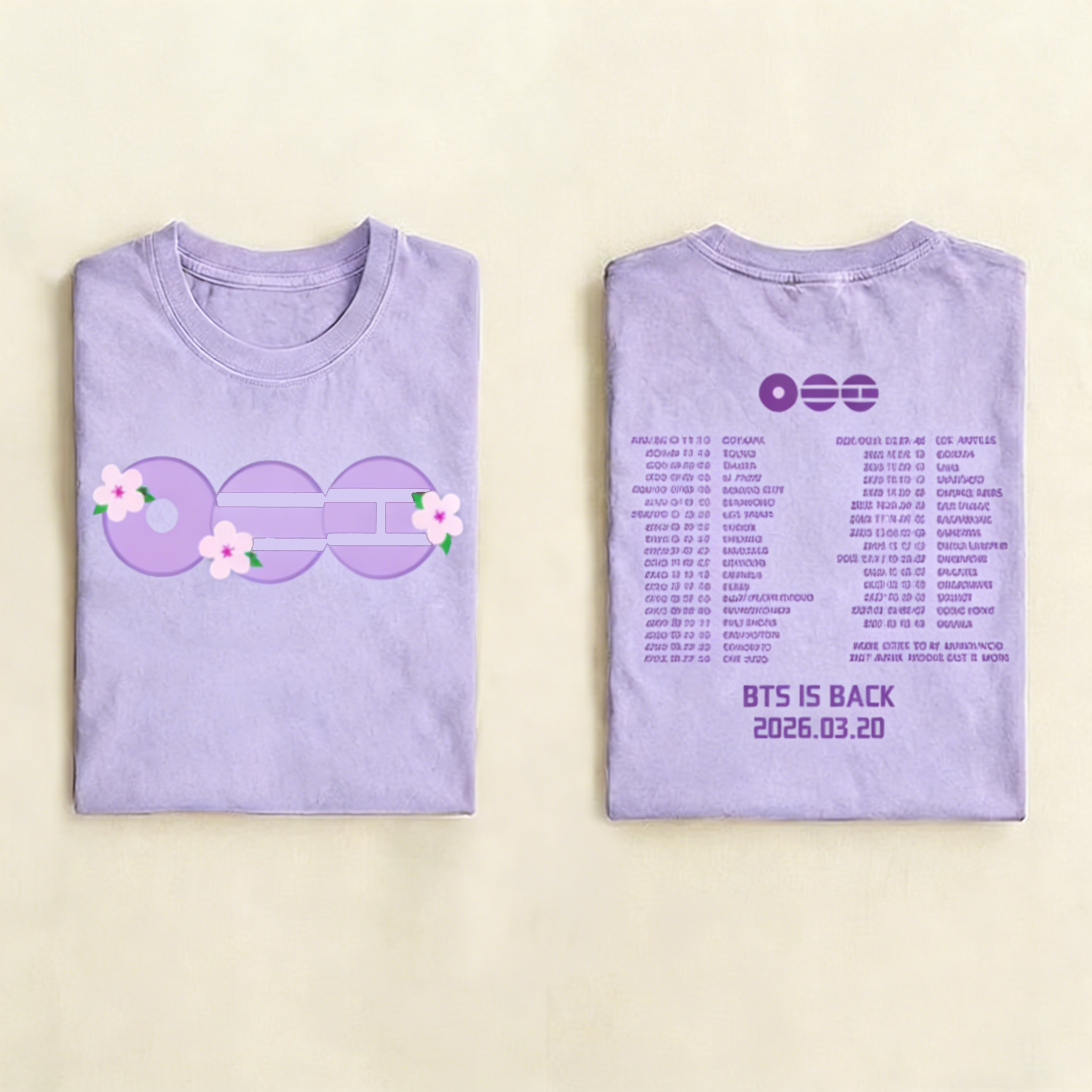 Korean Pop Group World Tour 2026 T-shirt