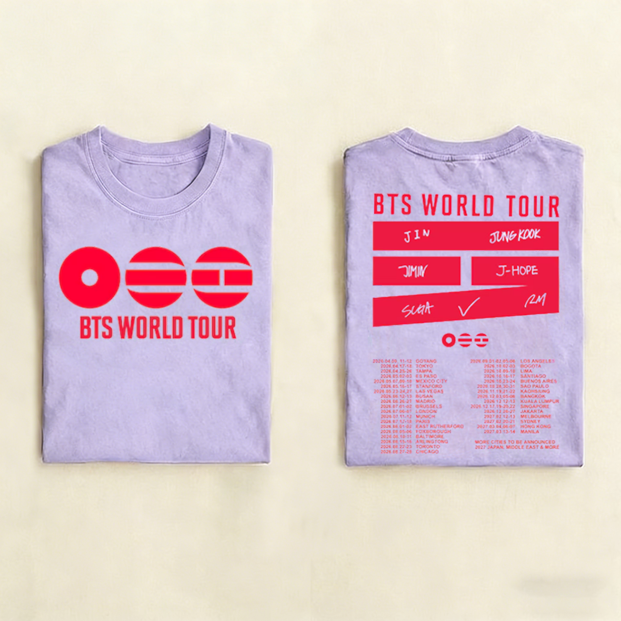 Kpop Boy Group World Tour 2026 Graphic T-shirt