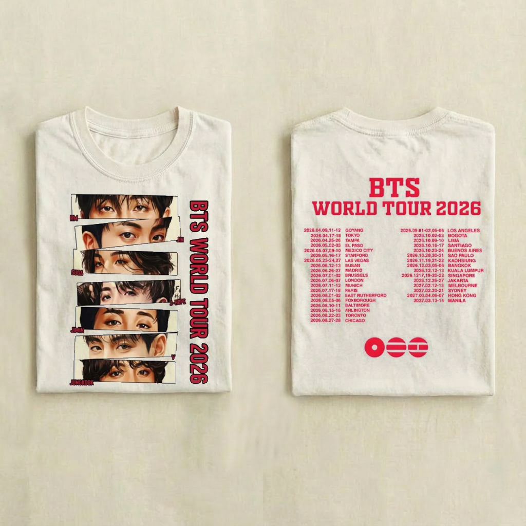 Kpop Boy Group World Tour 2026 T-shirt