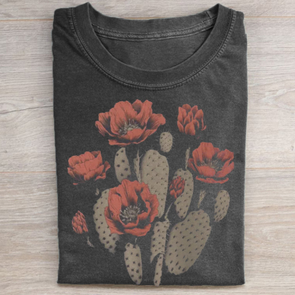 Boho Desert Graphic Cactus Flower T-shirt