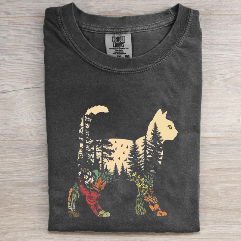 Boho Cat Plants T-shirt