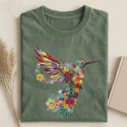 Floral Hummingbird  T-shirt
