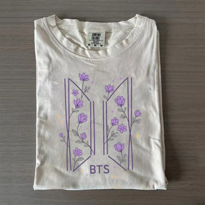 Kpop Purple Flower T-shirt
