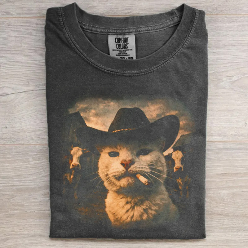 Funny Cowboy Cat T-shirt