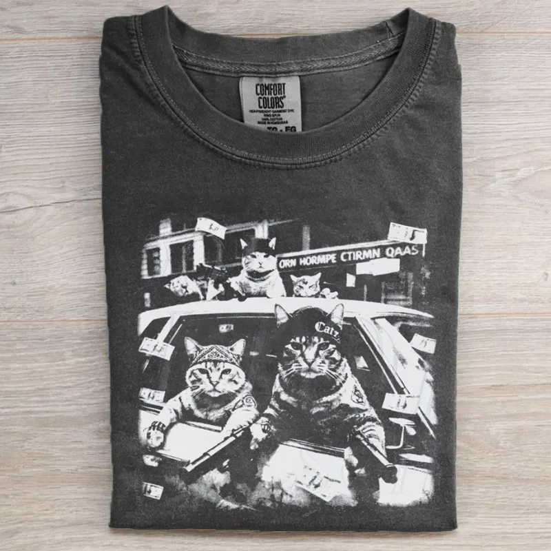 Gangster Cats Graphic T-shirt