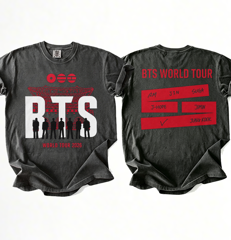Kpop Boy Group World Tour 2026 Graphic T-shirt