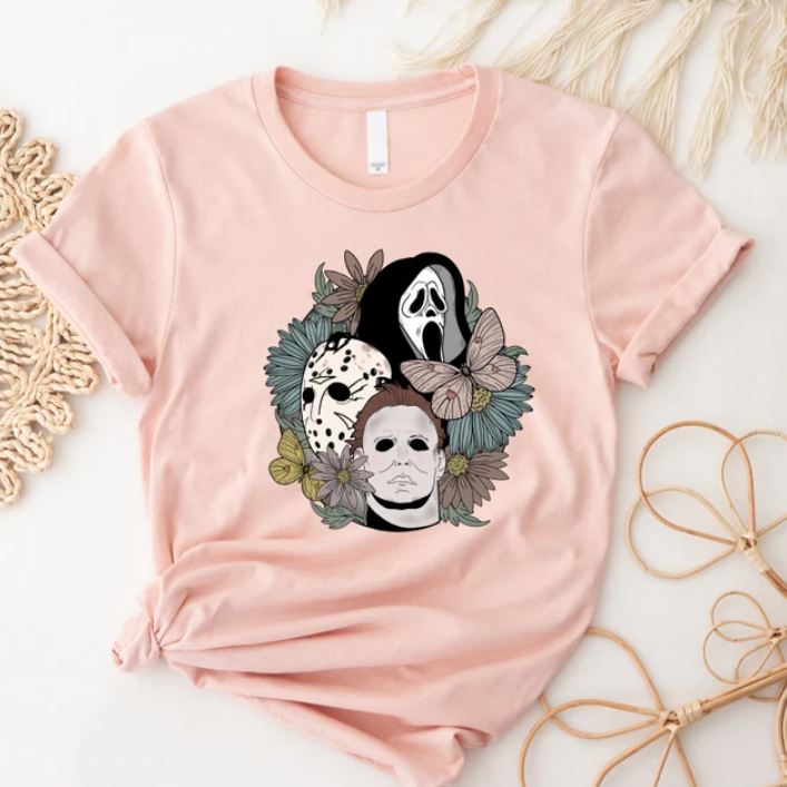 Scream, Jason, Michael Myers, Horror movie Floral shirt
