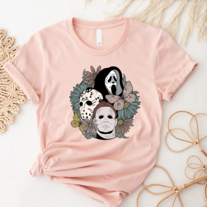 Scream, Jason, Michael Myers, Horror movie Floral shirt