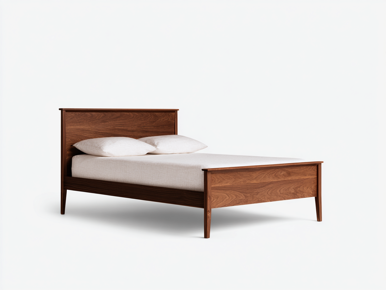 Letto matrimoniale in legno massello 210x170x92 cm - noce - per camera da letto classica moderna