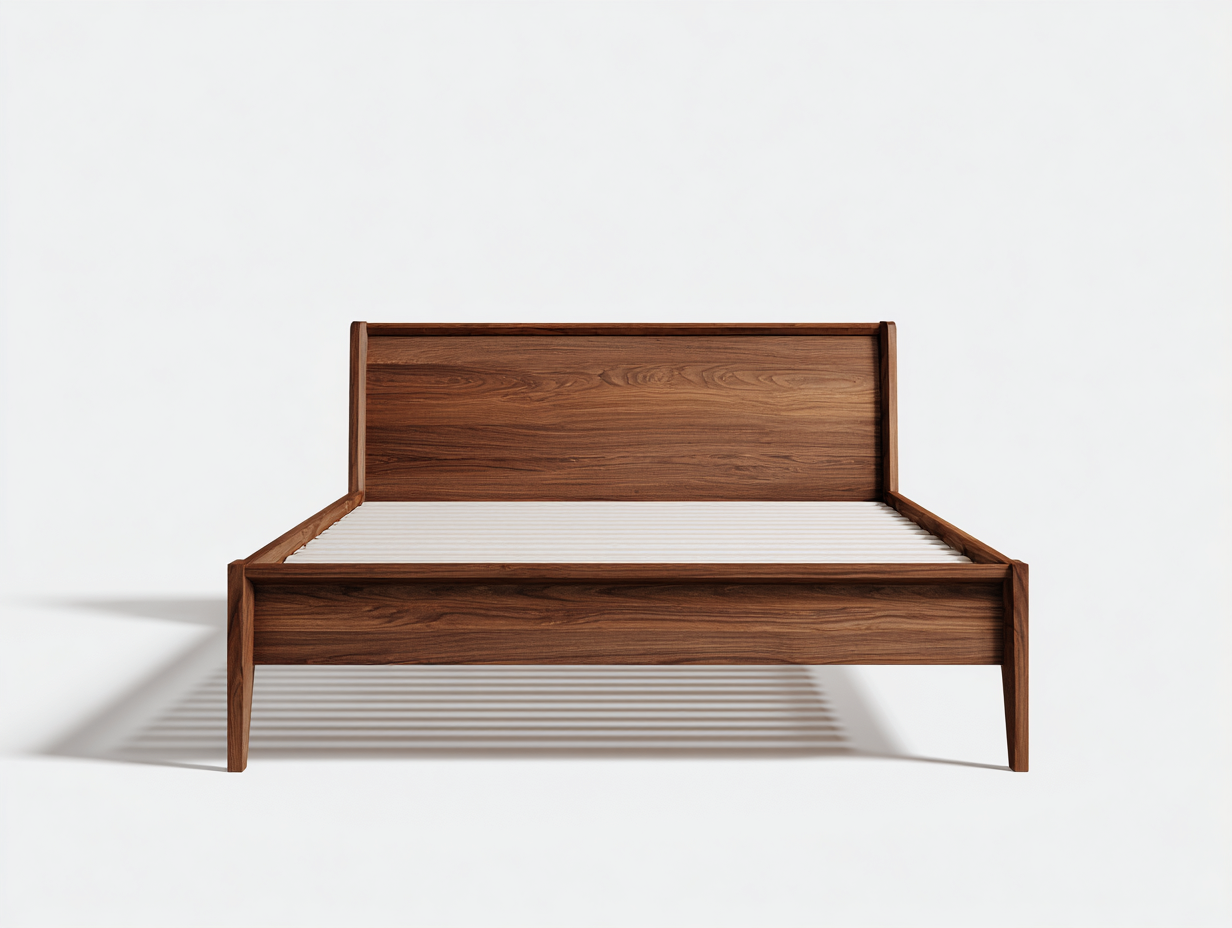 Letto matrimoniale in legno massello 210x170x90 cm - noce - per camera da letto moderna