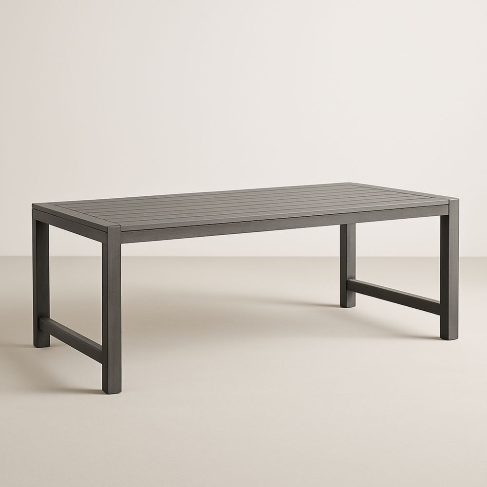 Tavolo da pranzo rettangolare in alluminio 200x100x75 cm Grigio