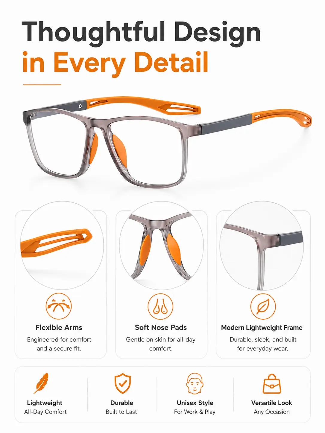 【✨️Self-Adjusting Reading Glasses - Intelligent Auto-Focus (-7.00 to +7.00) | Blue Light Blocking & Anti-Fog Lenses