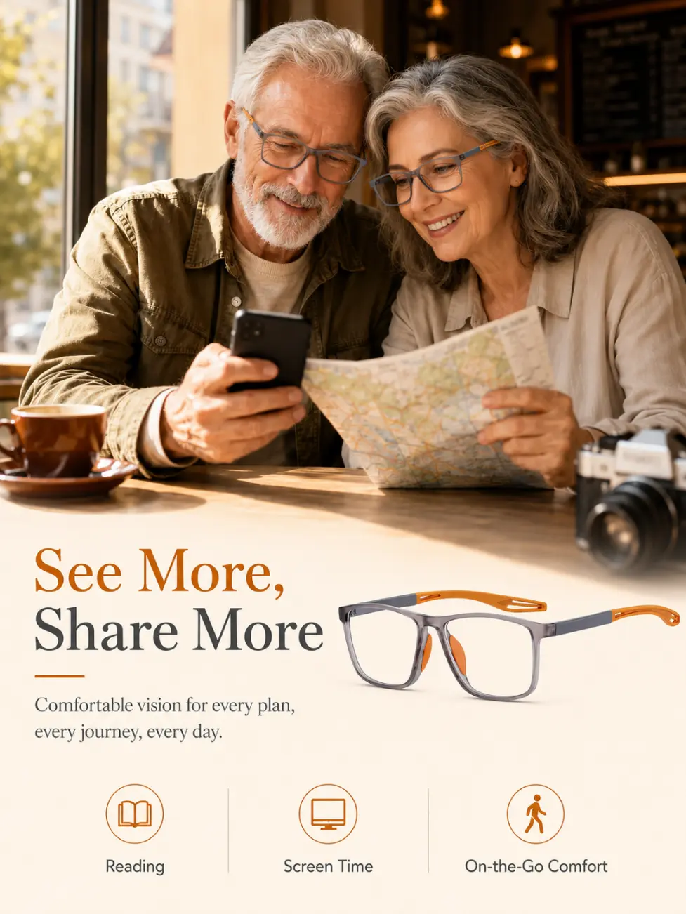 【✨️Self-Adjusting Reading Glasses - Intelligent Auto-Focus (-7.00 to +7.00) | Blue Light Blocking & Anti-Fog Lenses